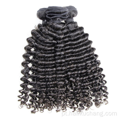 Pacotes de cabelo humano de ondas profundas de 30 "preto natural
